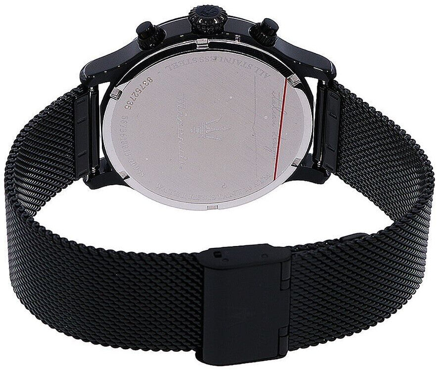 Maserati Epoca Chronograph Black Dial Black Mesh Strap Watch For Men - R8873618013