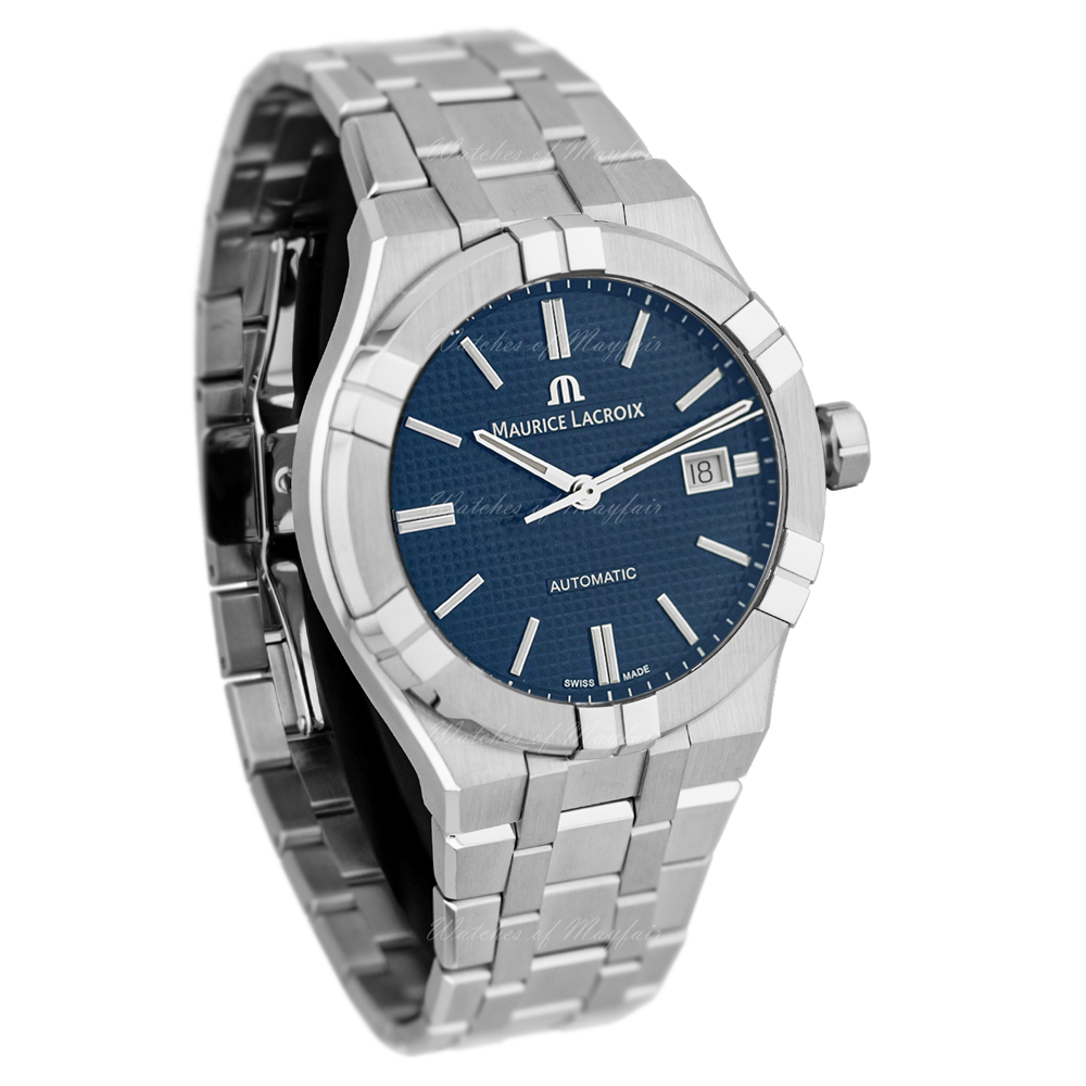 Maurice Lacroix Aikon Automatic Blue Dial Silver Steel Strap Watch For Men - AI6008-SS002-430-1
