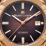 Maurice Lacroix Aikon Automatic Brown Dial Brown Leather Strap Watch For Men - AI6008-BRZ01-730-3