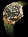 Maurice Lacroix Aikon Venturer Bronze Dial Green Rubber Strap Watch For Men - AI6058-BRZ01-630-1