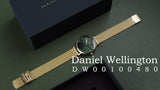 Daniel Wellington Petite Emerald Green Dial Gold Mesh Strap Watch For Women - DW00100480
