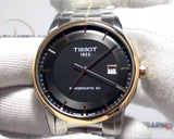 Tissot Luxury Powermatic 80 Black Dial Silver Steel Strap Watch For Men - T086.407.22.051.00