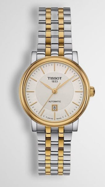 Tissot T Classic Carson Premium White Dial Two Tone Steel Strap Watch for Women - T122.207.22.031.00