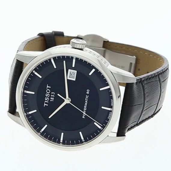 Tissot T Classic Luxury Black Dial Black Leather Strap Watch For Men - T086.407.16.051.00