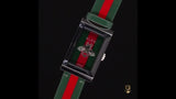 Gucci G Frame Quartz Green & Red Mother of Pearl Dial Multicolor Leather Strap Watch For Women - YA147408