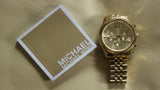 Michael Kors Lexington Gold Dial Gold Steel Strap Watch for Men - MK8281