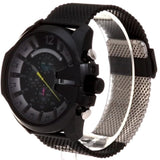 Diesel Mega Chief Chronograph Black Dial Black Mesh Bracelet Watch For Men - DZ4514