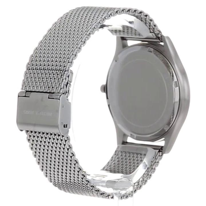 Michael Kors Slim Runway Analog Black Dial Silver Mesh Bracelet Watch For Men - MK8606