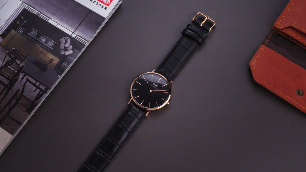 Daniel Wellington Classic Reading Black Dial Black Leather Strap Watch For Men - DW00100129