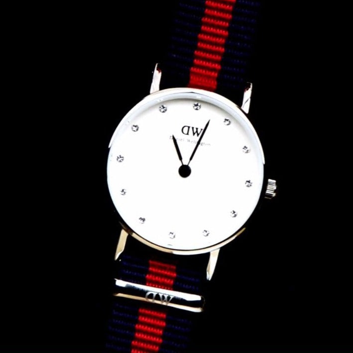 Daniel Wellington Classy Oxford White Dial Two Tone Nylon Strap Watch For Women - DW00100072