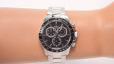 Tissot V8 Quartz Chronograph Black Dial Silver Steel Strap Watch For Men - T106.417.11.051.00
