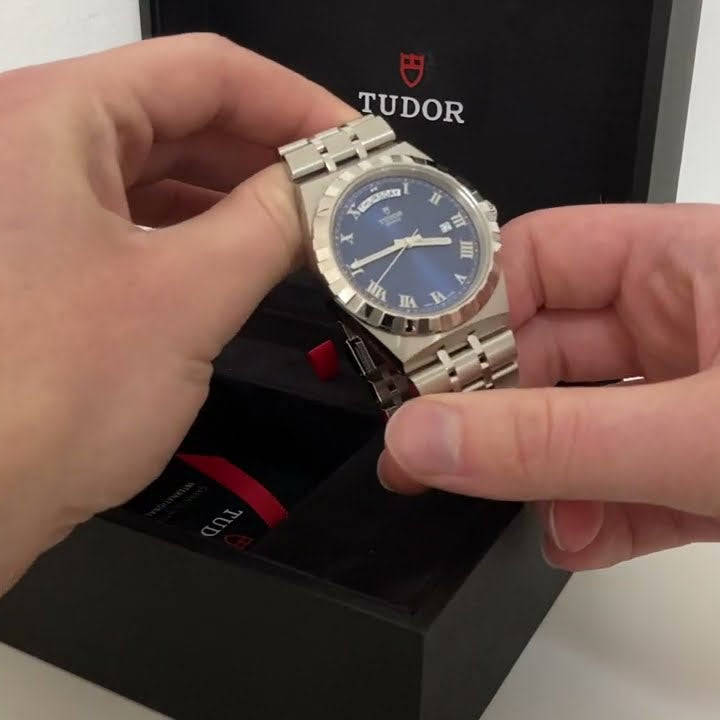 Tudor Royal Automatic Blue Dial Silver Steel Strap Watch for Men - M28600-0005