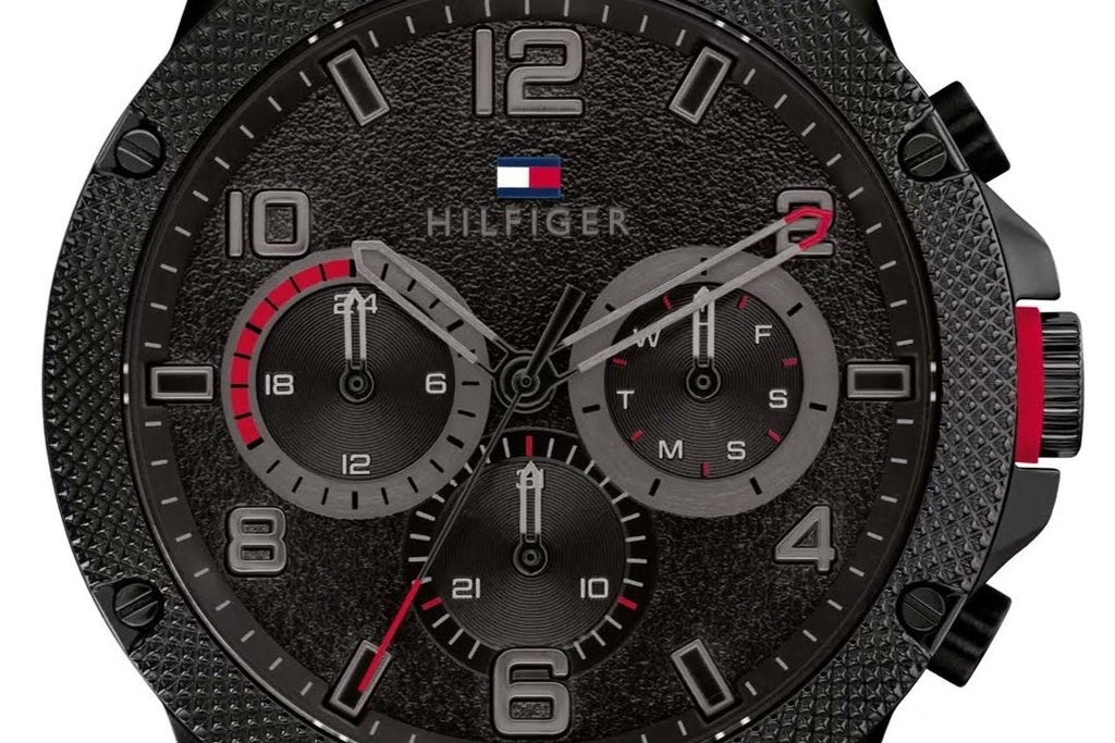 Tommy Hilfiger Blaze Chronograph Black Dial Black Steel Strap Watch For Men - 1792030