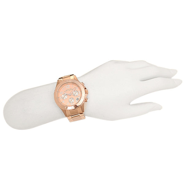 Marc Jacobs Rock Chronograph Rose Gold Dial Rose Gold Steel Strap Watch for Women - MBM3156