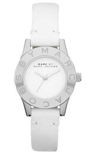 Marc Jacobs Blade White Dial White Leather Strap Watch for Women - MBM1097