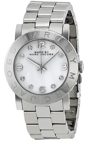 Marc Jacobs Amy White Dial Silver Steel Strap Watch for Women - MBM3054