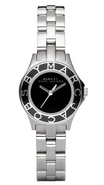 Marc Jacobs Blade Black Dial Silver Steel Strap Watch for Women - MBM3059