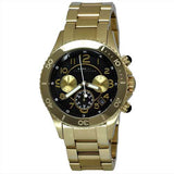 Marc Jacobs Rock Chronograph Black Dial Gold Steel Strap Watch for Women - MBM3253