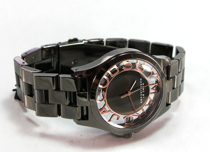 Marc Jacobs Henry Skeleton Black Dial Black Steel Strap Watch for Women - MBM3254