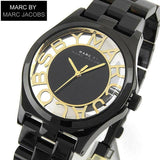 Marc Jacobs Henry Transparent Black Dial Black Steel Strap Watch for Women - MBM3255