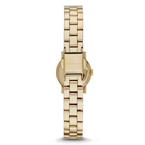Marc Jacobs Amy Mother of Pearl Black Dial Gold Steel Strap Watch for Women - MBM3275
