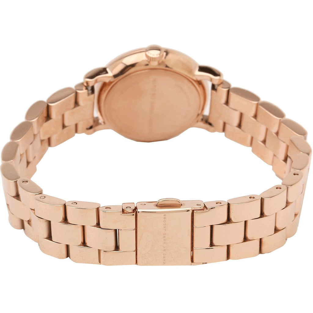 Marc Jacobs Mini Baker Blue Dial Rose Gold Steel Strap Watch for Women - MBM3285