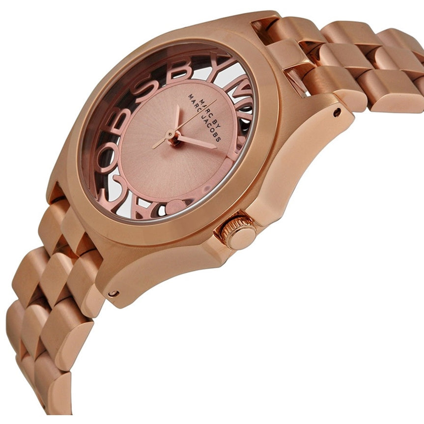 Marc Jacobs Henry Rose Gold Dial Rose Gold Steel Strap Watch for Women - MBM3293
