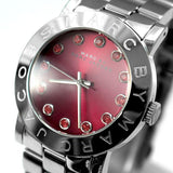 Marc Jacobs Amy Red Dial Silver Steel Strap Watch for Women - MBM3335