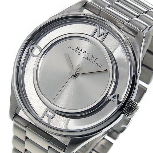 Marc Jacobs Tether Transparent Silver Dial Silver Steel Strap Watch for Women - MBM3412