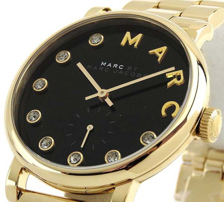 Marc Jacobs Baker Dexter Black Dial Gold Steel Strap Watch for Women - MBM3421