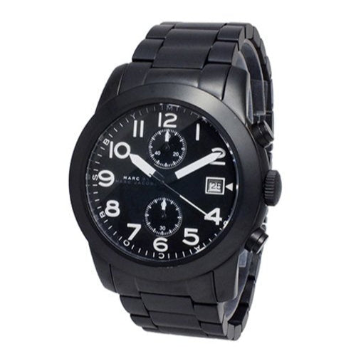 Marc Jacobs Larry Chronograph Black Dial Black Steel Strap Watch for Men - MBM5052