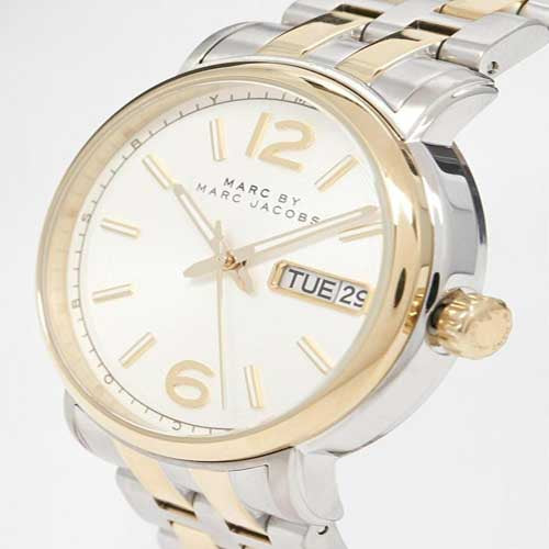 Marc Jacobs Fergus White Dial Two Tone Steel Strap Watch for Men - MBM5079