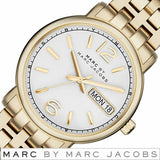 Marc Jacobs Fergus White Dial Gold Steel Strap Watch for Women - MBM8647