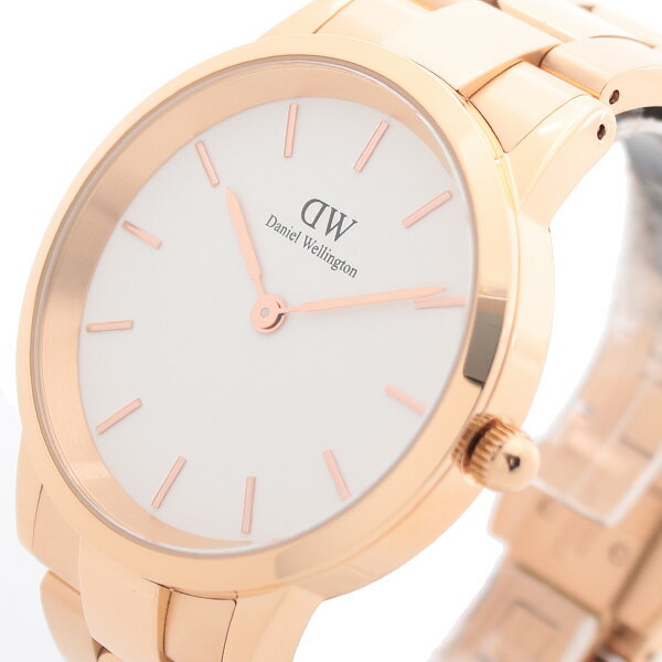 Daniel Wellington Iconic Link White Dial Gold Steel Strap Watch For Men - DW00100343