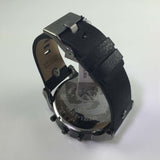 Diesel Mr Daddy 2.0 Chronograph Black Dial Black Leather Strap Watch For Men - DZ7348