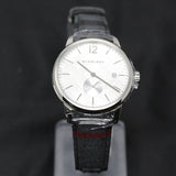 Burberry Classic Round Cream Dial Black Leather Strap Watch for Men - BU10008