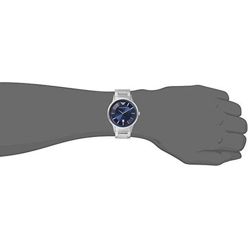 Emporio Armani Renato Blue Dial Silver Steel Strap Watch For Men - AR2477