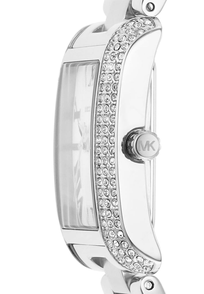 Michael Kors Emery Three-Hand Crystals White Dial Silver Steel Strap Watch for Women - MK4642