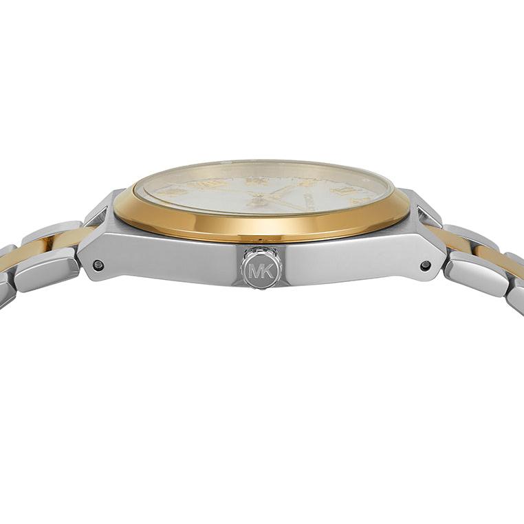 Michael Kors Lennox Three-Hand White Dial Two Tone Steel Strap Watch for Women - MK7464