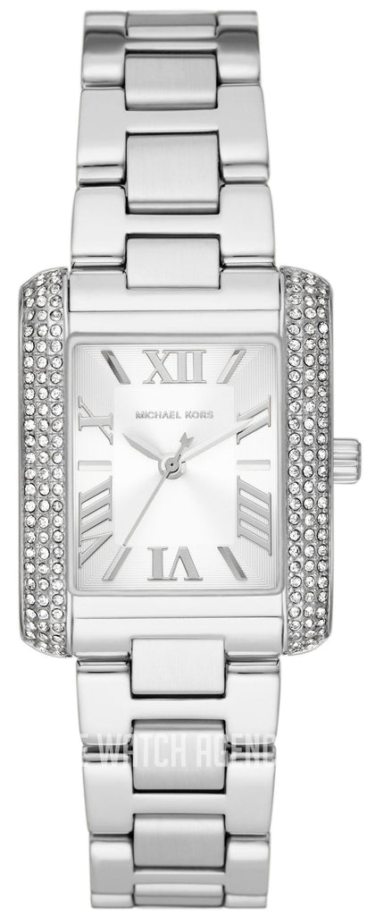 Michael Kors Emery Three-Hand Crystals White Dial Silver Steel Strap Watch for Women - MK4642