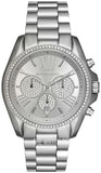 Michael Kors Bradshaw Chronograph Silver Dial Silver Steel Strap Watch For Women - MK6537