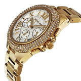 Michael Kors Camille Silver Diamonds Dial Gold Steel Strap Watch for Women - MK5756