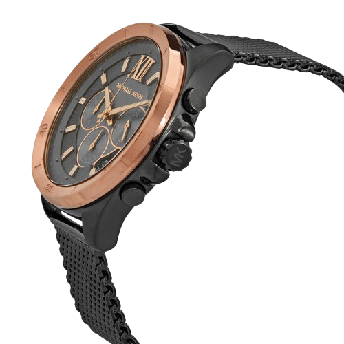 Michael Kors Brecken Chronograph Grey Dial Silver Mesh Strap Watch For Men - MK8868