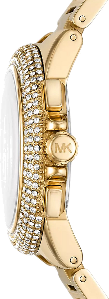 Michael Kors Camille Chronograph White Dial Gold Steel Strap Watch For Women - MK6994