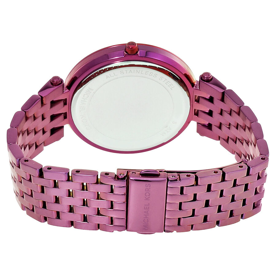 Michael Kors Darci Black Dial Purple Steel Strap Watch for Women - MK3554