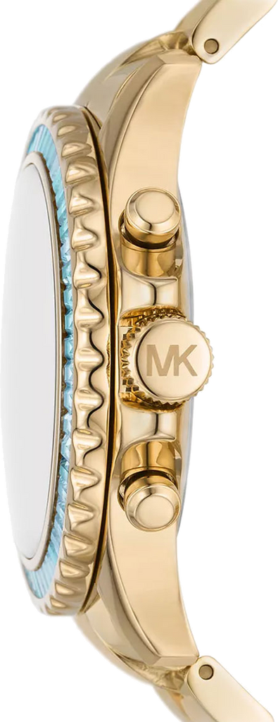 Michael Kors Everest Chronograph Gold Dial Gold Steel Strap Watch For Women - MK7210