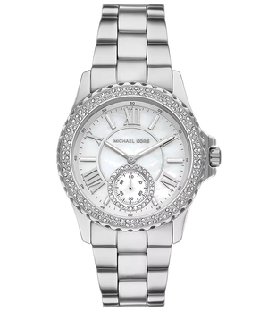 Michael Kors Everest Three hand Silver Dial Silver Steel Strap Watch For Women - MK7403
