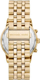 Michael Kors Hutton Chronograph Gold Dial Gold Steel Strap Watch For Men - MK8953