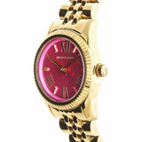 Michael Kors Lexington Quartz Pink Dial Gold Steel Strap Watch For Women - MK3270