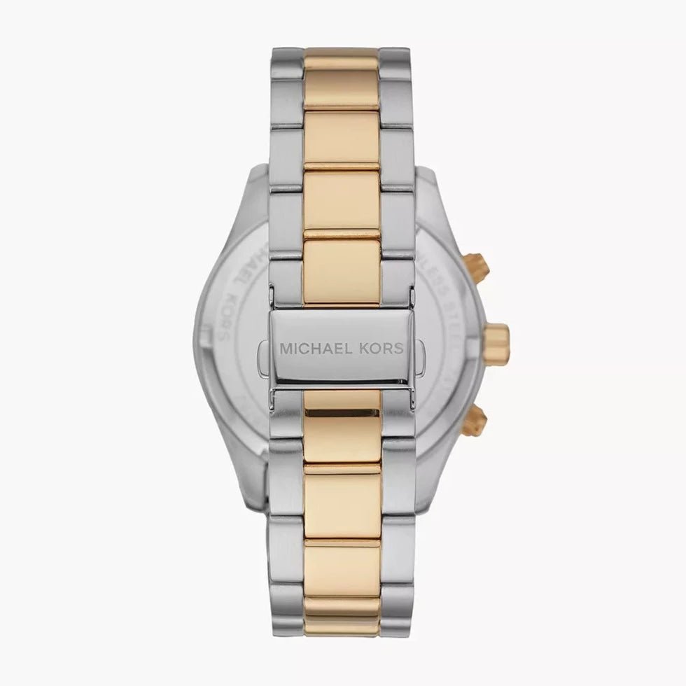 Michael Kors Layton Chronograph Black Dial Two Tone Steel Strap Watch For Men - MK8784